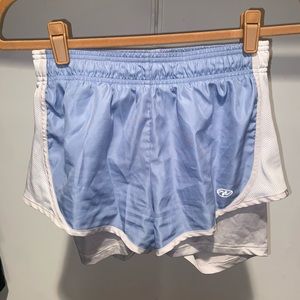 Blue athletic shorts w spandex